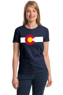 COLORADO STATE FLAG TEE..Ladies Cut T shirt. Denver, Coloradan