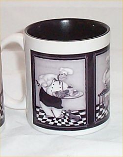  Chef Bistro Ceramic Coffee Mug Kitchen Chefs Mugs Black Gray