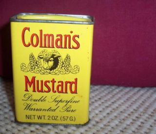Vintage Spice Tin Colmans Mustard 2 oz Double Superfine Bull Head