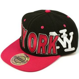 Mens New York Team Snapback Adjustable Baseball Ball Cap Hat Black