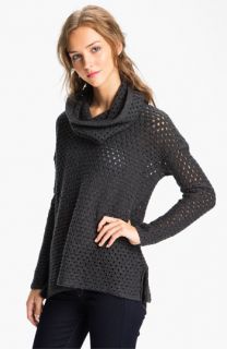 James Perse Mesh Knit Funnel Neck Sweater