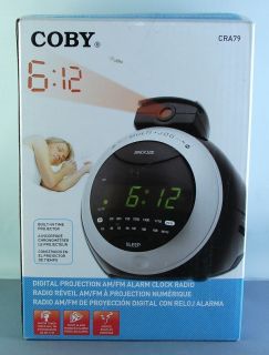 Coby CRA79 Digital Projection Display Alarm Clock AM FM Radio Large