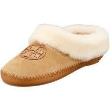 Tory Burch Coley Tan Natural Suede Shearling Slipper Size 6 7 8 9 10