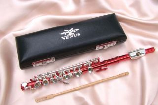 Up for bid is a Venus red color piccolo with silver plated keys, lip