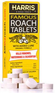Harris HRT6 Famous Roach Tablets Contains 100 Tablets with Boric Acid