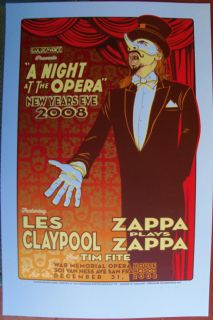 New Years Eve 2008 Les Claypool Zappa Plays Zappa Silkscreen Poster