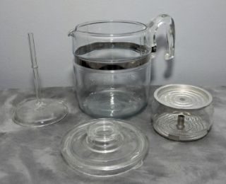 Vtg Pyrex 9 Cup 7759 Stove Top Percolator Glass Coffee Pot Complete