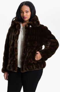 Gallery Faux Sable Fur Jacket (Plus) (Online Exclusive)