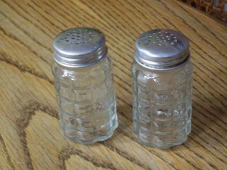 Vintage Anchor Hocking Clear Glass Salt and Pepper Shakers