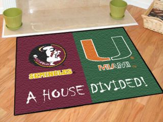  Seminoles & Miami Hurricanes House Divided 34 x 45 Rug Floor Mat