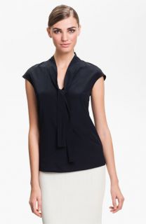St. John Collection Cap Sleeve Crepe Top