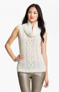 Anne Klein Cowl Neck Cable Sweater (Petite)