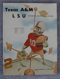 Sept. 24, 1955 LSU Tigers vs Texas A&M Aggies Original NCAA Football