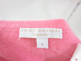 you are bidding on a cristi conaway pink cashmere v neck sweater top