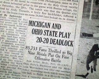 1941 Michigan Ohio State Rivalry College Football NCAA Big Ten Game