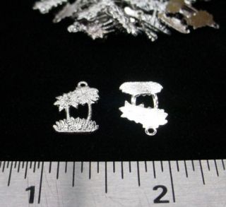  Palm Tree Charms Silver Color