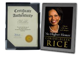  HONOR Signed & numbered by Condoleezza Rice w/Giftbox limited edition