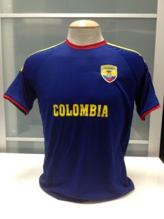 Colombia Soccer Jersey Flag Polo T Shirt Souvenir Adult All Sizes