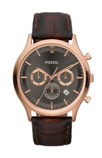 Fossil Ansel Leather Strap Chronograph Watch