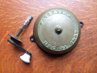Antique Connells Mechanical Doorbell Turn Twist Pat 1869