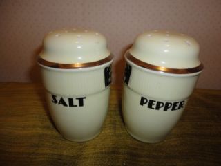 China Silhouette Tavern Salt Pepper Shakers Set Cream Colored
