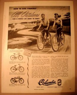 1947 Columbia Bike Print Ad Saliboat Westfield Folding