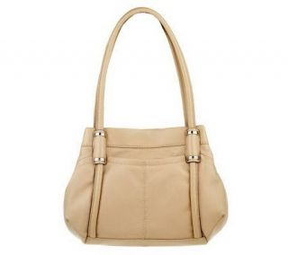 Tignanello Glove Leather Piped Shopper with Front Pocket   A219113