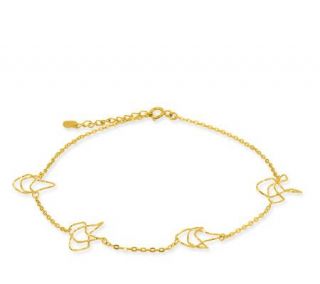 Twisted Wire Flower & Chain Adjustable Solid Anklet, 14K Gold