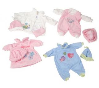Lissi Set of 4 15 Baby Doll Outfits w/ Matching Hats —