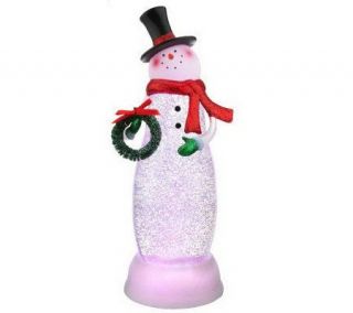 As Is 12 Battery Operated Holiday Figure Glitter Light —
