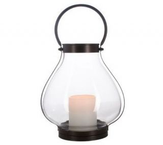 HomeReflections Indoor/Outdoor GalvanizedLante with Flameless Candle w 