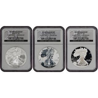 pc. 2006 American Silver Eagle 20th Anniversary Set   Certified NGC