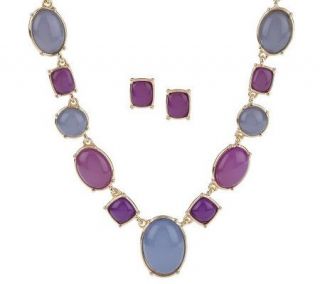 Isaac Mizrahi Live Multi Shape Necklace & Earring Set —