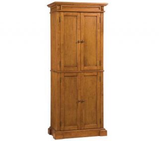 Home Styles Distressed Oak Finish Pantry with Diamond Carvings
