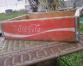 Vintage Coca Cola wooden crate with handholds Coca Cola still visable