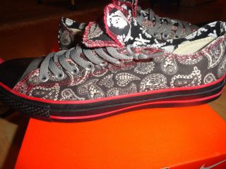 CONVERSE PRODUCT RED ALL STAR LOW ID CUSTOM PAISLEY SKULL 9 nike id