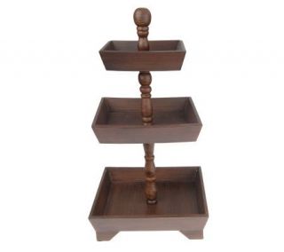 22 Three Tier Brown Stain Wood Stand by Linda Dano —