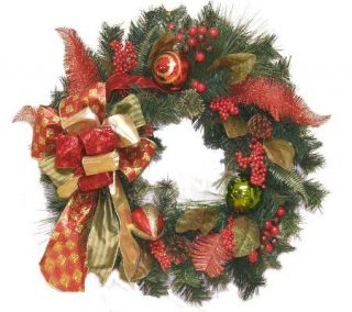 24 Red Christmas Ornament Wreath by Valerie