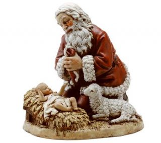13 Kneeling Santa with Lamb Figure by Roman —