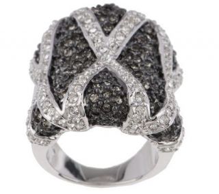 Melania Black & White Crystal Band Ring   J261417