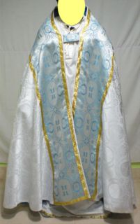 Marian Silver Benediction Roman Cope Reversible Hood
