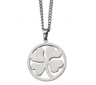 Steel by Design Four Leaf Clover Pendant w/ 21 3/4Cable Chain