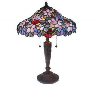Tiffany Style Raised Floral Stylized Base 23 1/2 Table Lamp