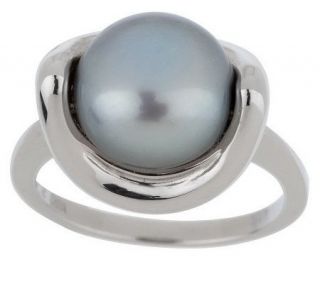 Honora Sterling 10mm Cultured Button Pearl Cradle Ring —