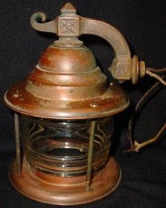Antique Vintage Copper Outdoor Wall Sconce Light Fixture Nautical