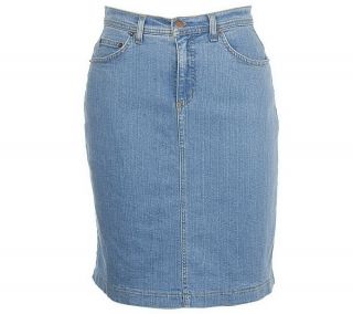 Denim & Co. Modern Waist Stretch Denim Skirt —