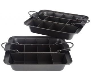 As Is Slice Solutions Set/2 Nonstick Carbon 8x 8 Pan —