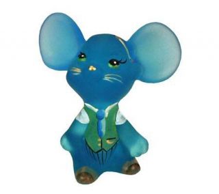 Fenton Art Glass Blue Lagoon Mouse —