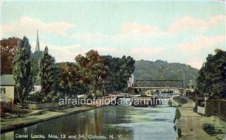 old photo cohoes new york erie canal locks 13 14