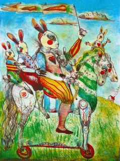 author alejandro colunga title conejos rabbits medium print technique